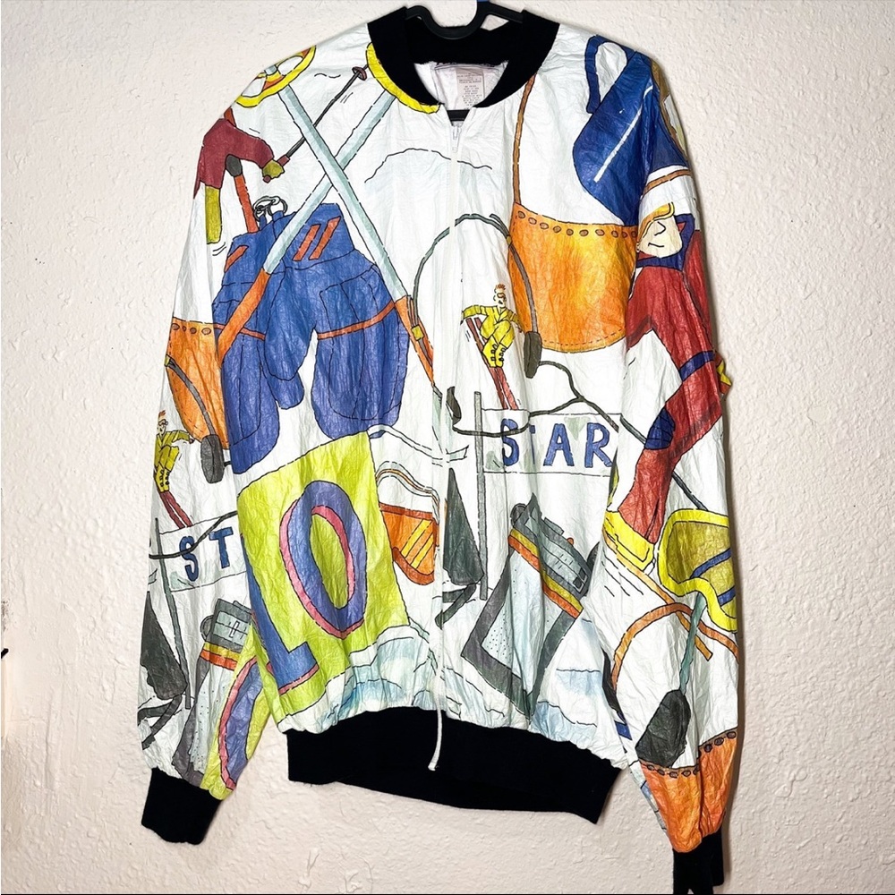VTG Ski Skiing Tyvek Jacket 90s Lightweight Ty-Breakers Windbreaker